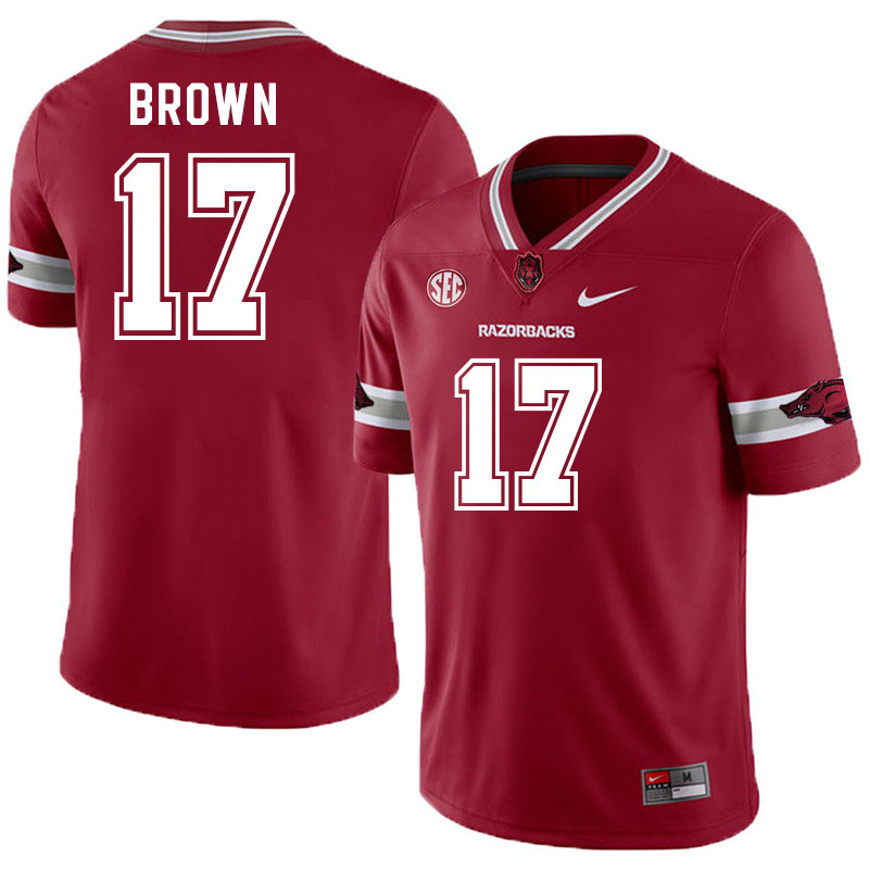 Men #17 CJ Brown Arkansas Razorbacks College Football Jerseys Stitched-Alternate Cardinal